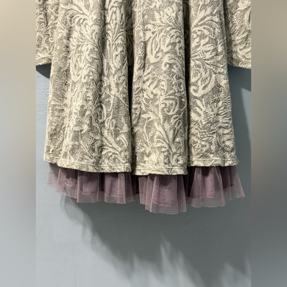 Free People Floral Lace Fit and Flare Dress Grey and Light Purple Women’s Size S - Picture 8 of 13